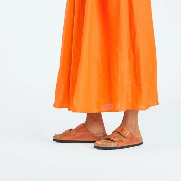 NEW Birkenstock Arizona Embossed Sandals - Suede Burnt Orange unisex 252 - Picture 10 of 10